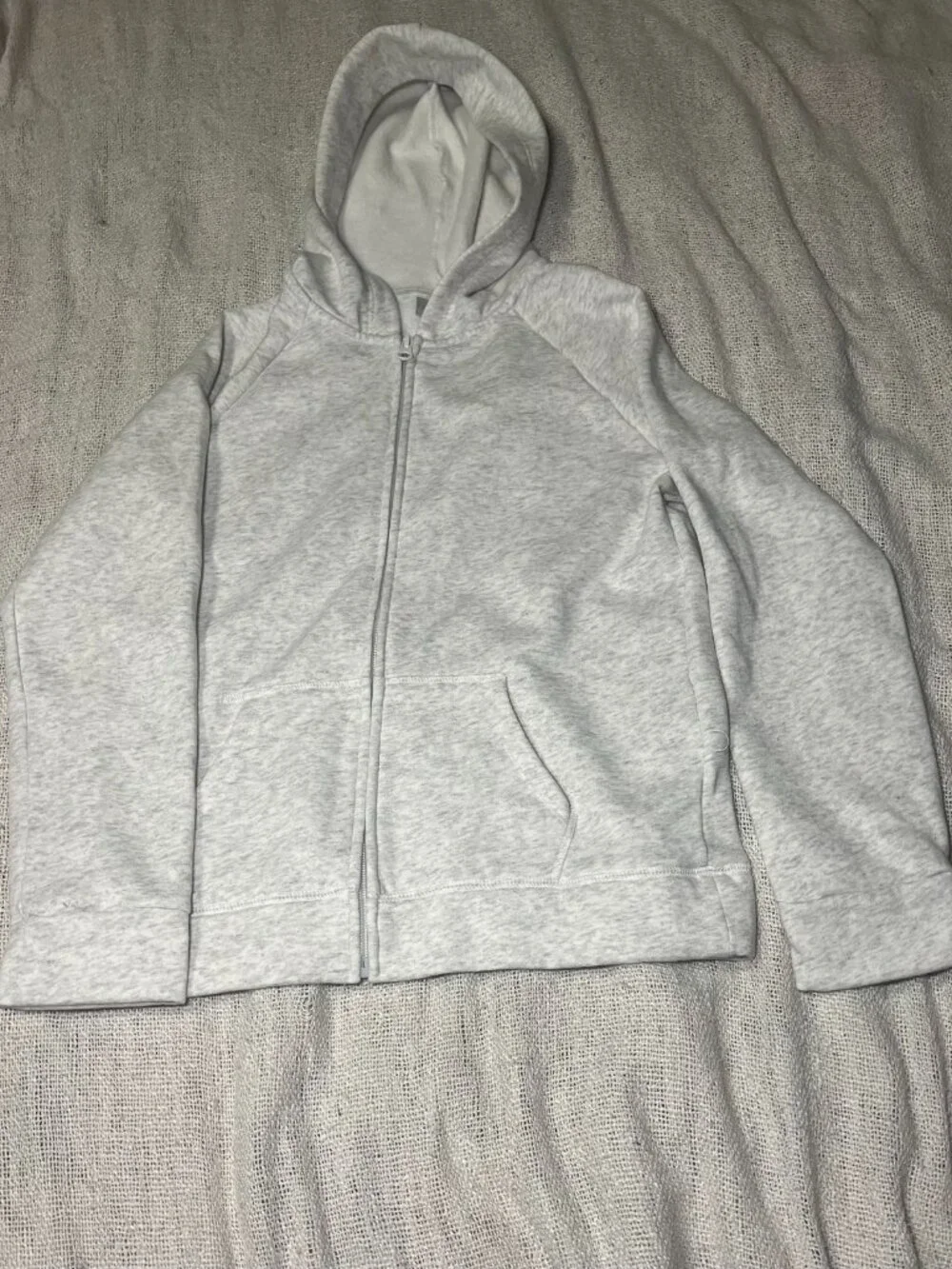 The Children's Place Girls Full Zip Fleece Hoodie Light Heather Gray Size 16